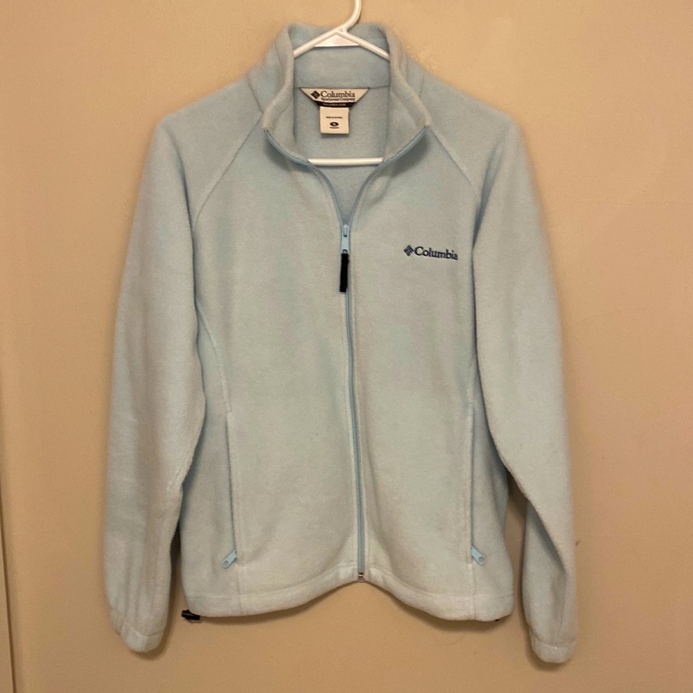 Columbia Women’s Zippered Fleece, Light Blue, Size Medium